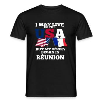 Reunion - Men's T-Shirt - black - Front - AI Model Male 178 light (178cm)