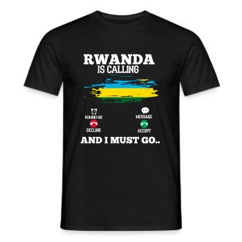 Rwanda - Männer T-Shirt - Schwarz - Vorne - AI Model Male 178 light (178cm)