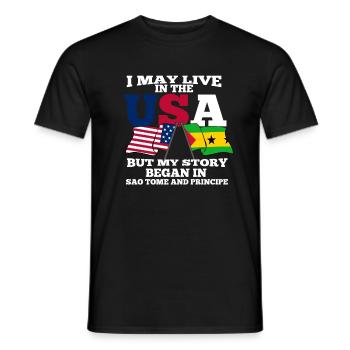 Sao Tome - Männer T-Shirt - Schwarz - Vorne - AI Model Male 178 light (178cm)