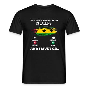 Sao Tome - Männer T-Shirt - Schwarz - Vorne - AI Model Male 178 light (178cm)