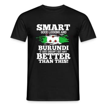 Burundi - Männer T-Shirt - Schwarz - Vorne - AI Model Male 178 light (178cm)