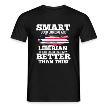 Liberia - Männer T-Shirt - Schwarz - Vorne - AI Model Male 178 light (178cm)