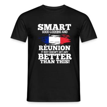 Reunion - Men's T-Shirt - black - Front - AI Model Male 178 light (178cm)
