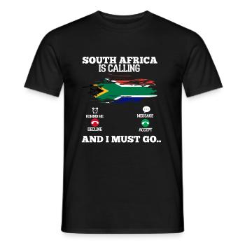 Afrique du Sud - T-shirt homme - noir - Devant - AI Model Male 178 light (178cm)