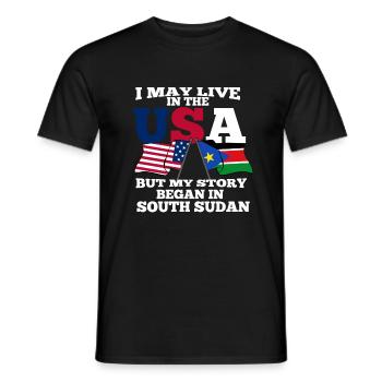 South Sudan - Men's T-Shirt - black - Front - AI Model Male 178 light (178cm)