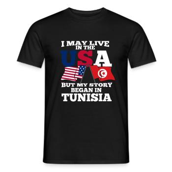 Tunisie - T-shirt homme - noir - Devant - AI Model Male 178 light (178cm)