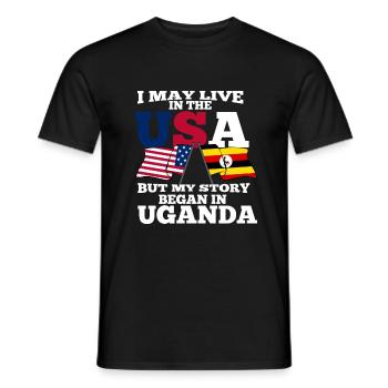 Uganda - Men's T-Shirt - black - Front - AI Model Male 178 light (178cm)