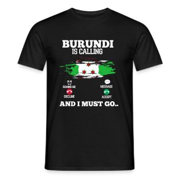 Burundi - Männer T-Shirt - Schwarz - Vorne - AI Model Male 178 light (178cm)