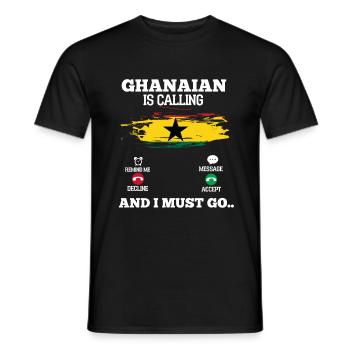 Ghana - T-shirt homme - noir - Devant - AI Model Male 178 light (178cm)