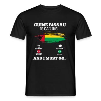 Guinea Bissau - Men's T-Shirt - black - Front - AI Model Male 178 light (178cm)