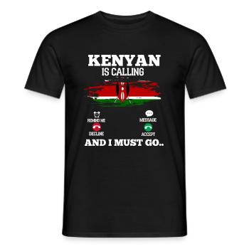 Kenya - T-shirt homme - noir - Devant - AI Model Male 178 light (178cm)