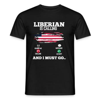 Liberia - Männer T-Shirt - Schwarz - Vorne - AI Model Male 178 light (178cm)