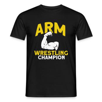 Armdrücken - Männer T-Shirt - Schwarz - Vorne - AI Model Male 178 light (178cm)