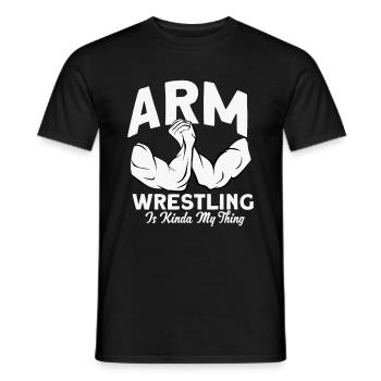 Armdrücken - Männer T-Shirt - Schwarz - Vorne - AI Model Male 178 light (178cm)