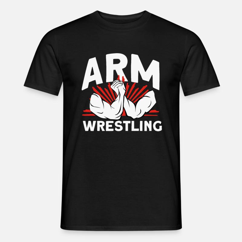 Armdrücken - Männer T-Shirt - Schwarz