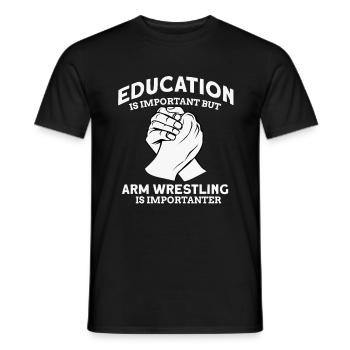 Arm wrestling - Men's T-Shirt - black - Front - AI Model Male 178 light (178cm)