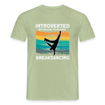 Breakdancing - Men's T-Shirt - sage - Front - AI Model Male 178 light (178cm)