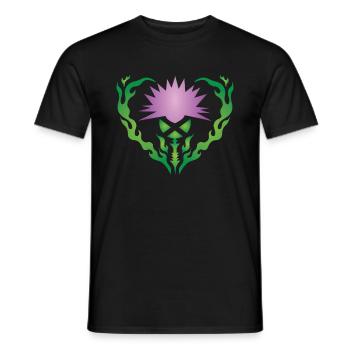 Thistle Flower - Men's T-Shirt - black - Front - AI Model Male 178 light (178cm)