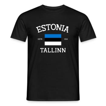 Estonia - Men's T-Shirt - black - Front - AI Model Male 178 light (178cm)