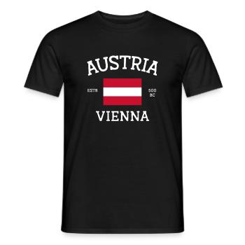 Autriche - T-shirt homme - noir - Devant - AI Model Male 178 light (178cm)