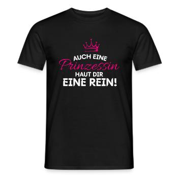 Auch Eine Prinzessin Haut Dir Eine Rein - Männer T-Shirt - Schwarz - Vorne - AI Model Male 178 light (178cm)