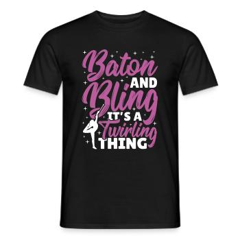 Bâton Twirling Bâton Twirler cadeau - T-shirt homme - noir - Devant - AI Model Male 178 light (178cm)