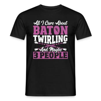 Bâton Twirling Bâton Twirler cadeau - T-shirt homme - noir - Devant - AI Model Male 178 light (178cm)