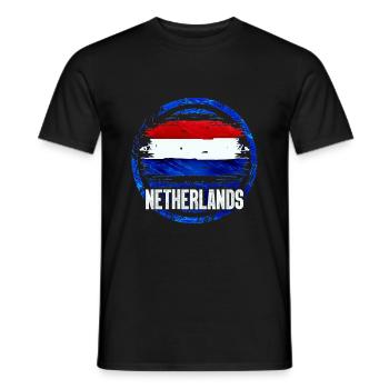 Netherlands - Men's T-Shirt - black - Front - AI Model Male 178 light (178cm)