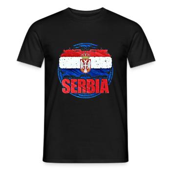 Serbia - Men's T-Shirt - black - Front - AI Model Male 178 light (178cm)