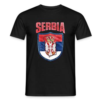 Serbia - Men's T-Shirt - black - Front - AI Model Male 178 light (178cm)