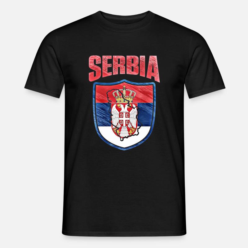 Serbien - Männer T-Shirt - Schwarz