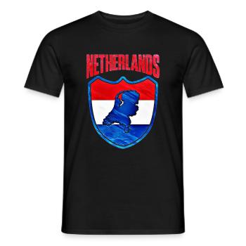 Netherlands - Men's T-Shirt - black - Front - AI Model Male 178 light (178cm)