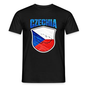 Tchéquie - T-shirt homme - noir - Devant - AI Model Male 178 light (178cm)