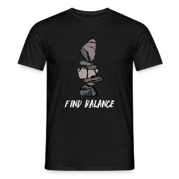 Steine Stapeln Schichten Balancieren - Männer T-Shirt - Schwarz - Vorne - AI Model Male 178 light (178cm)