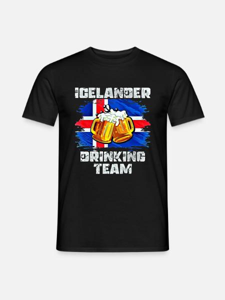 Équipe de beuverie d’Islande - T-shirt homme - noir