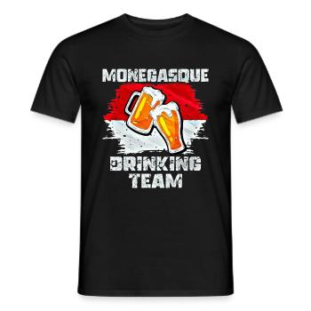 L’équipe de Boire de Monaco - T-shirt homme - noir - Devant - AI Model Male 178 light (178cm)