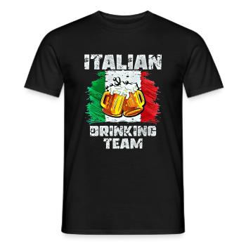 Équipe de beuverie d’Italie - T-shirt homme - noir - Devant - AI Model Male 178 light (178cm)