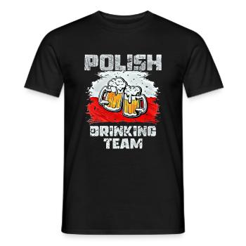 Équipe de beuverie de Pologne - T-shirt homme - noir - Devant - AI Model Male 178 light (178cm)