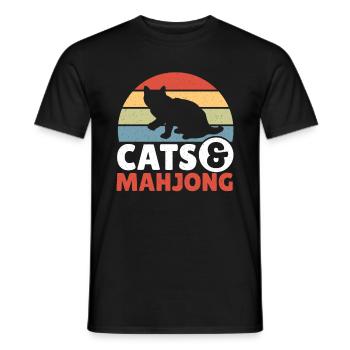 Cadeau pour les fans de Mahjong - T-shirt homme - noir - Devant - AI Model Male 178 light (178cm)
