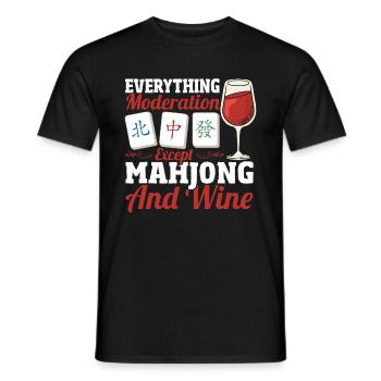 Cadeau pour les fans de Mahjong - T-shirt homme - noir - Devant - AI Model Male 178 light (178cm)