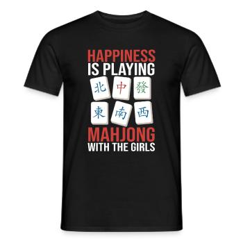 Cadeau pour les fans de Mahjong - T-shirt homme - noir - Devant - AI Model Male 178 light (178cm)
