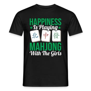 Cadeau pour les fans de Mahjong - T-shirt homme - noir - Devant - AI Model Male 178 light (178cm)