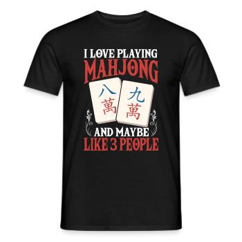 Gift for Mahjong Fans - Men's T-Shirt - black - Front - AI Model Male 178 light (178cm)