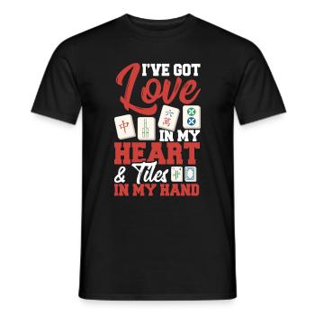 Cadeau pour les fans de Mahjong - T-shirt homme - noir - Devant - AI Model Male 178 light (178cm)