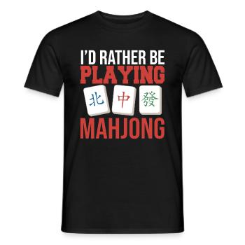 Gift for Mahjong Fans - Men's T-Shirt - black - Front - AI Model Male 178 light (178cm)