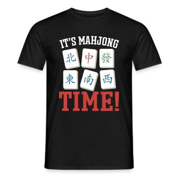 Cadeau pour les fans de Mahjong - T-shirt homme - noir - Devant - AI Model Male 178 light (178cm)