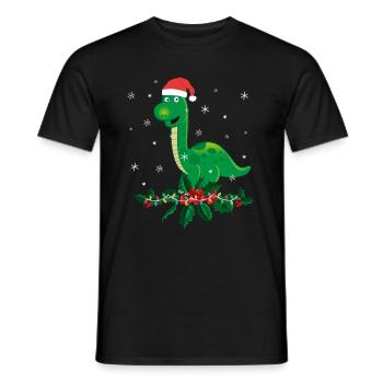 Brontosaurus Dino Gift - Men's T-Shirt - black - Front - AI Model Male 178 light (178cm)