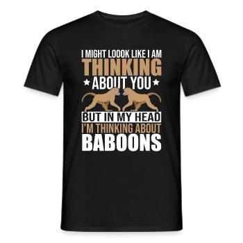 Gift for baboon lover - Men's T-Shirt - black - Front - AI Model Male 178 light (178cm)