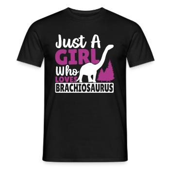 Just a girl who loves Brachiosaurus - Men's T-Shirt - black - Front - AI Model Male 178 light (178cm)