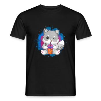 Niedliches Polarfuchs-Geschenk - Männer T-Shirt - Schwarz - Vorne - AI Model Male 178 light (178cm)